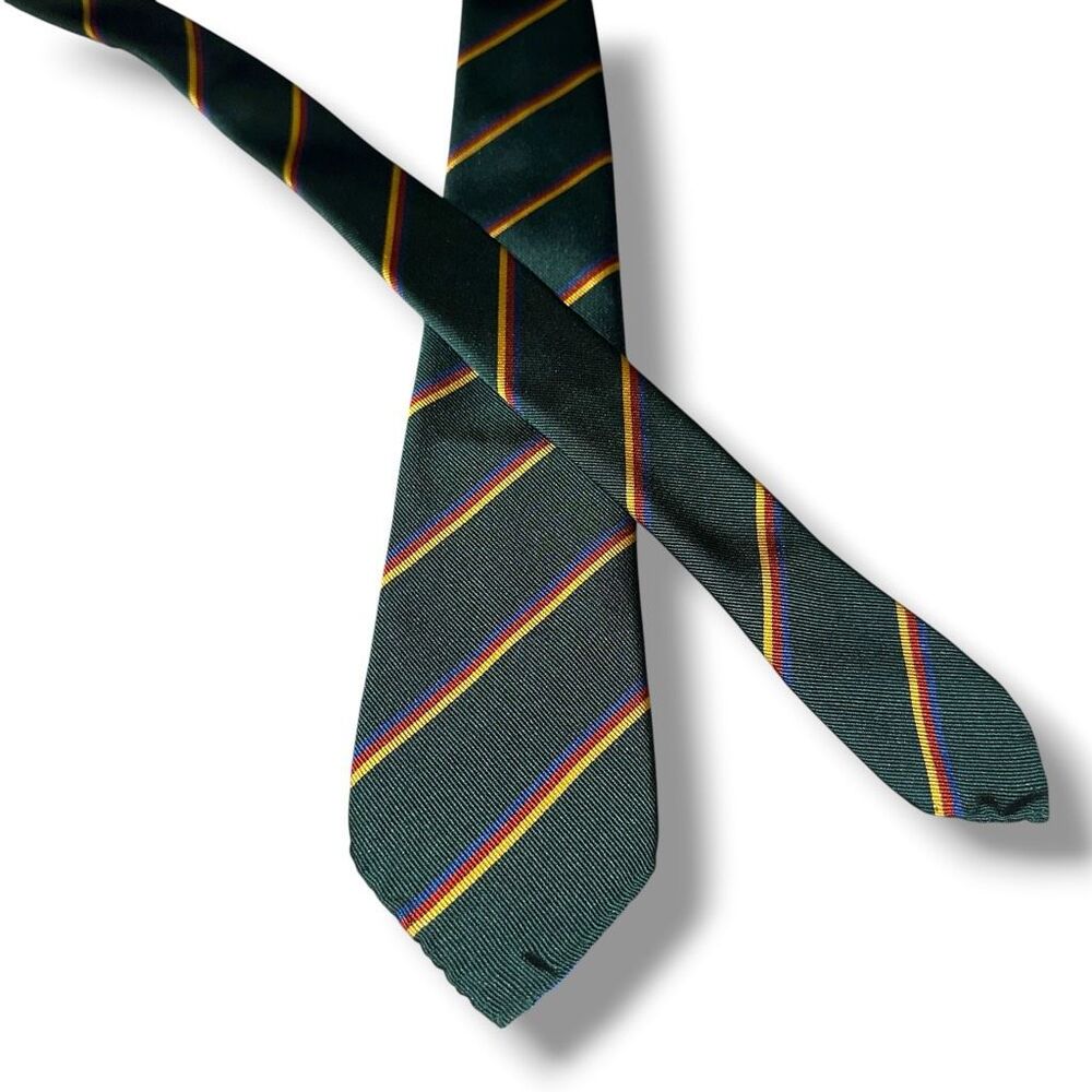 Sid Mashburn Green Rep Stripe 100% Silk Necktie